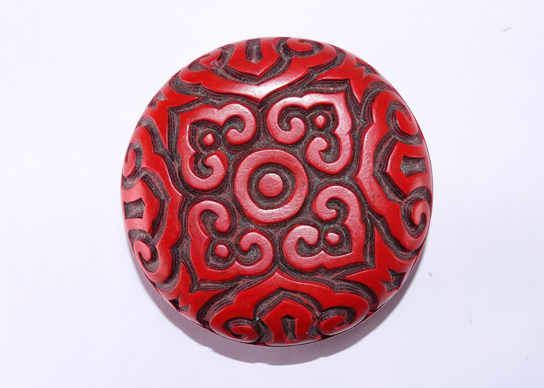 Carving Cinnabar Ink Box (1 of 3)