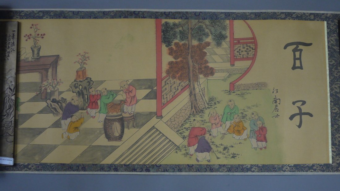 Chinese Ancient picture paper /"Figure painting /" long Scroll painting baizi tu