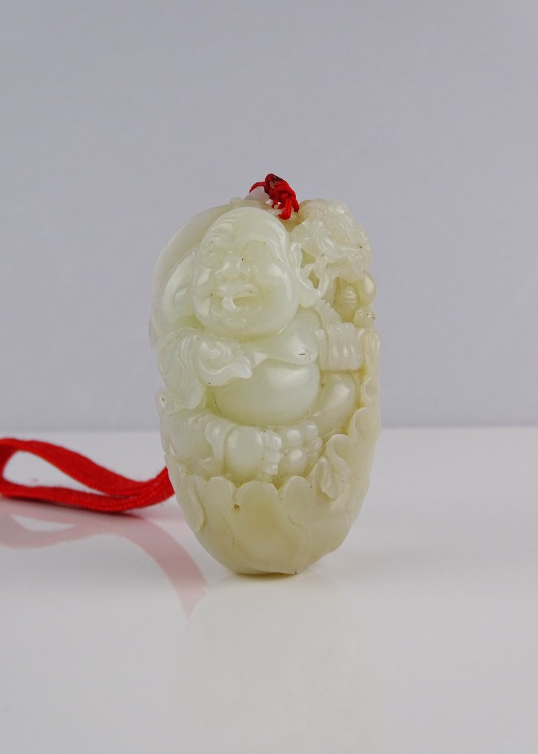 Xianglong Arhat He Tian White Jade Pendant (1 of 3)