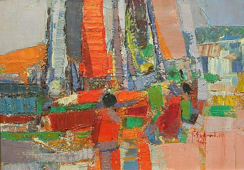 Gabriel Godard French, b.1933 INTERIOR: Gabriel Godard French, b.1933 INTERIOR Signed G. Godard and dated '60 (lr) Oil on canvas 13 1/4 x 18 inches Provenance: David B. Findlay Gallery, New York, 1965 Mr. Alan Henry