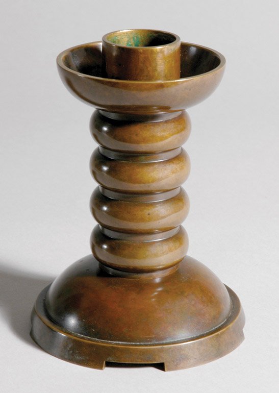 Danish Bronze Candlestick Evan Jensen: Danish Bronze Candlestick Evan Jensen Height 6 1/2 inches.