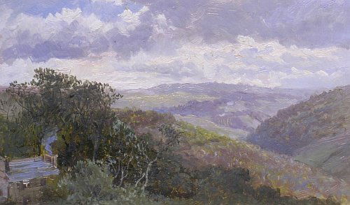 Attributed to William Henry Pike LANDSCAPES: TWO: Attributed to William Henry Pike LANDSCAPES: TWO Each signed Pike (ll) Oils on board Each 5 x 8 inches