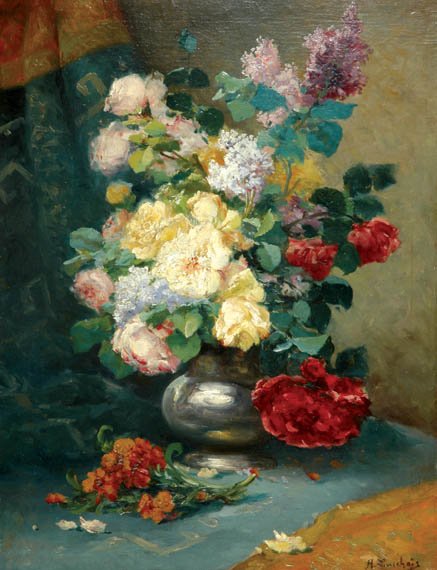 Eugene Henri Cauchois French, 1850-1911 FLORAL ST