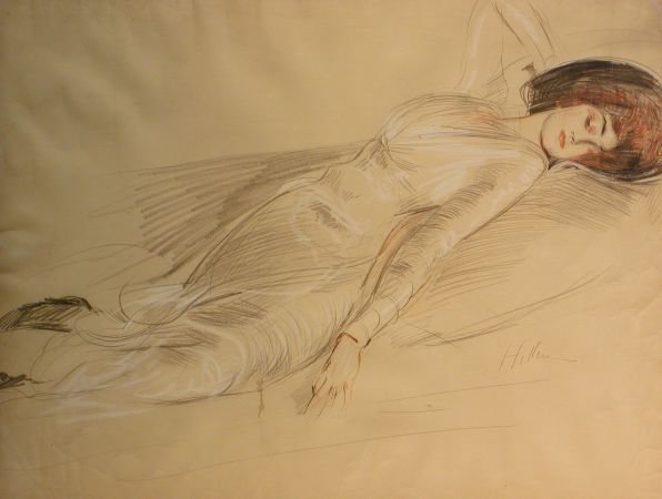 Paul Cesar Helleu French, 1859-1927 Woman in Repo