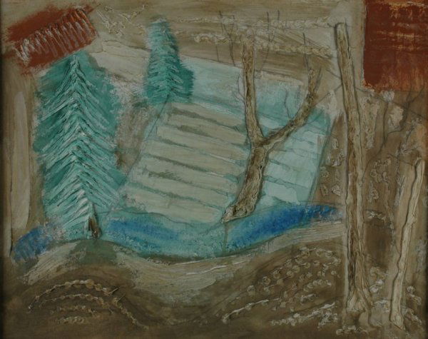 Konrad Cramer German/American, 1888-1936 Landscap: Konrad Cramer German/American, 1888-1936 Landscape, circa 1950 Inscribed by artist's daughter By my father: Konrad Cramer, c.1950/Aileen B. Cramer on the reverse Oil on board 19 x 24 inches