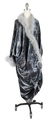 1017: Steel Grey Panne Velvet Opera Coat