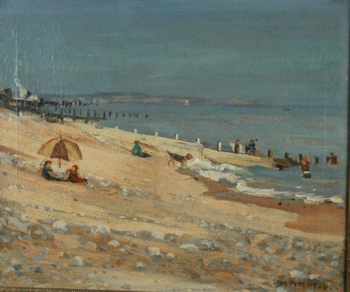 Jane Peterson 1876-1965 The Incoming Tide, Jersey: Jane Peterson 1876-1965 The Incoming Tide, Jersey Shore Signed JANE PETERSON (lr); inscribed as titled and with artist's name twice on the reverse Oil on canvas 20 1/8 x 24 inches