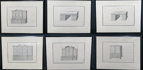 Thomas Chippendale [FURNITURE DESIGNS] Six engrav: Thomas Chippendale [FURNITURE DESIGNS] Six engravings, 1753, later impressions. Sight of each sheet 9 3/4 x 13 3/4 inches
