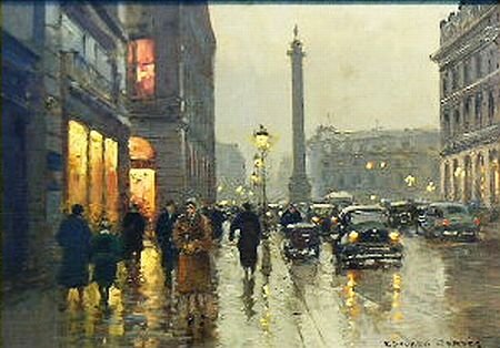 Edouard Leon Cortes French, 1882-1969 RUE DE LA P: Edouard Leon Cortes French, 1882-1969 RUE DE LA PAIX, PLACE VENDOME Signed Edouard Cortes (lr), numbered 21392 and stamped with copyright notice on reverse Oil on canvas 13 x 18 inches