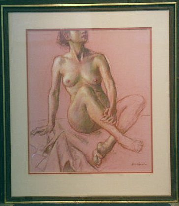 Robert Brackman American, 1898-1980 NUDE: Robert Brackman American, 1898-1980 NUDE Signed Brackman (lr) Pastel on pink paper laid down on board Sight 21 x 18 inches