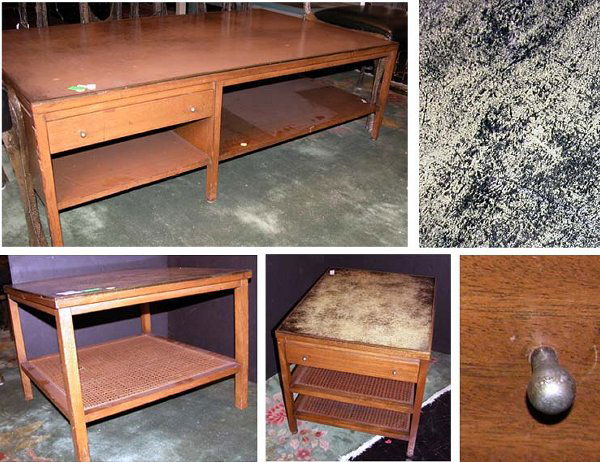 Walnut and Leather Desk: Walnut and Leather Desk Designed by Gilbert Rohde, manufactured by Herman Miller