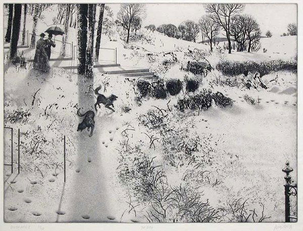 Peter Milton COUNTRY PIECES I: THE COUPLE Etching: Peter Milton COUNTRY PIECES I: THE COUPLE (JOHNSON/MILTON 100) Etching and engraving, 1979, signed, dated, titled and numbered 17/170 in pencil, on Rives, printed by Robert E. Townsend and with his bl