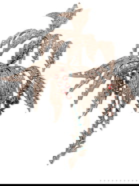 Dior Flowery Branch Brooch: Dior Flowery Branch Brooch Probably designed by Roger Jean Pierre and made by Mitchel Maer, Wales, 1958 Cast silver, partially enameled in green, encrusted with rhinestones, pampilles of faceted glas