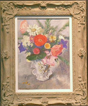 Herbert W. Meyer American, 1882-1960 FLOWERS IN A: Herbert W. Meyer American, 1882-1960 FLOWERS IN A VASE Signed Herbert Meyer (ll), inscribed I B and dated 1934 on the reverse Oil on canvas 16 1/4 x 12 inches