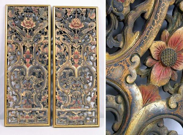 Two Southeast Asian Carved and Polychrome Painted
