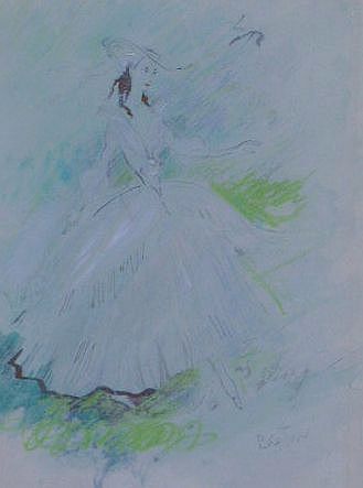 Sir Cecil Beaton British, 1904-1980 COSTUME DESIGN: Sir Cecil Beaton British, 1904-1980 COSTUME DESIGN FOR A BALLET Signed (lr) Ink, watercolor and colored chalk on paper, laid down on board 19 x 15 inches