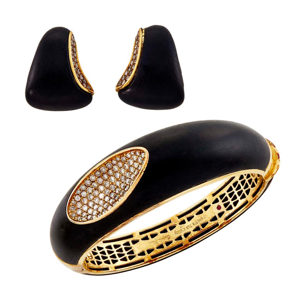 Roberto Coin Silver-Gilt, Gold, Ebony and Brown Diamond (1 of 2)