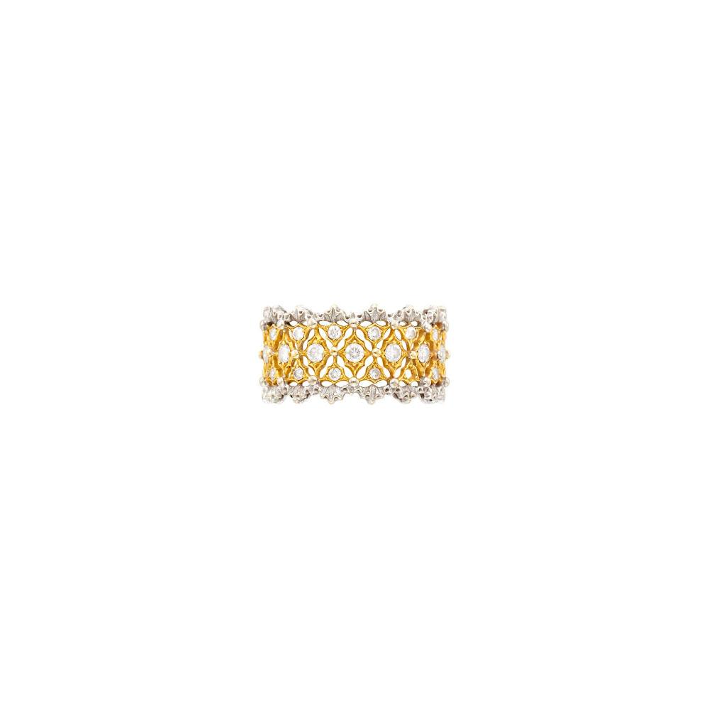 Buccellati Two-Color Gold and Diamond Band Ring (1 of 3)