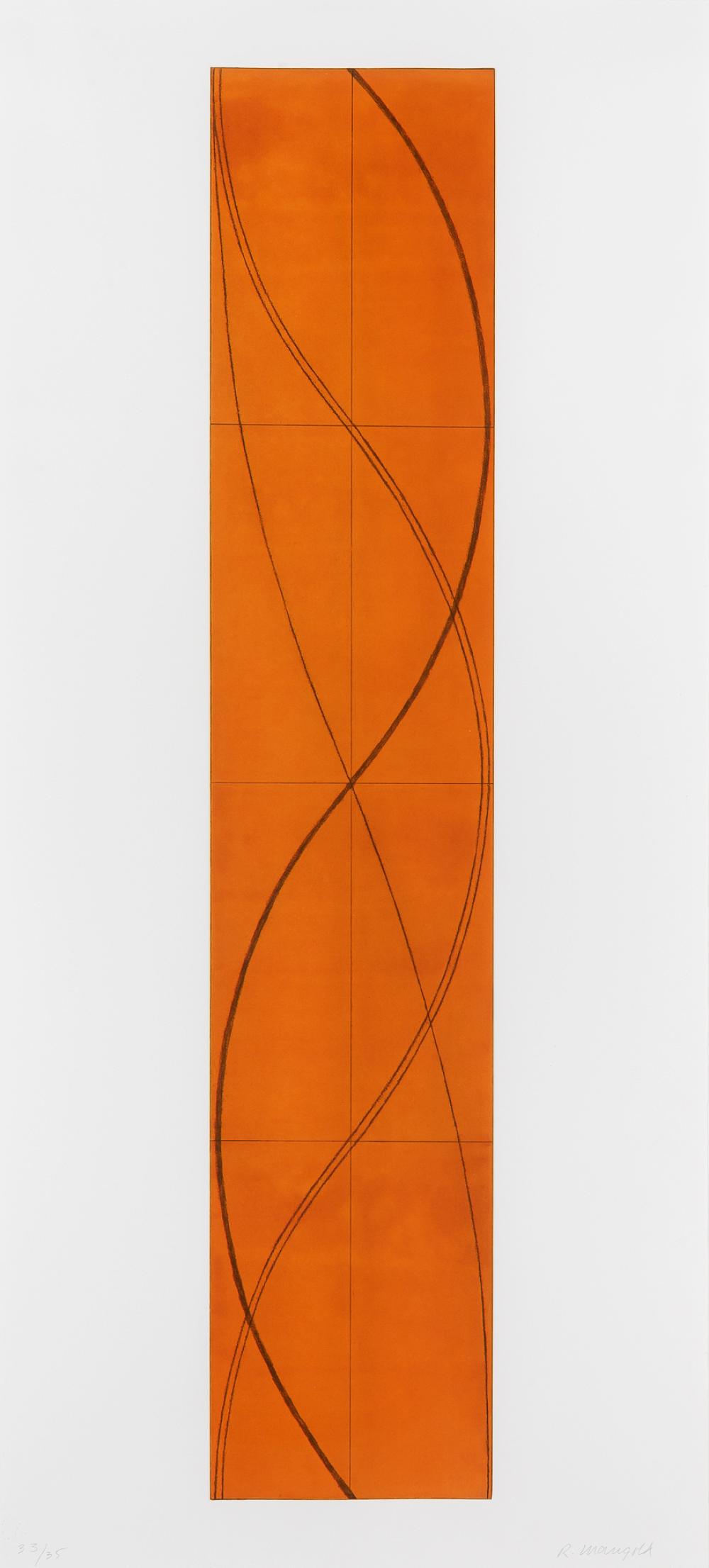 Robert Mangold (b. 1937) HALF COLUMN B Color etching: Robert Mangold (b. 1937) HALF COLUMN B Color etching and aquatint, 2005, on Fabriano paper, signed and numbered 33/35 in pencil, published by Simmelink/Sukimoto Editions, Kingston, New York, with full