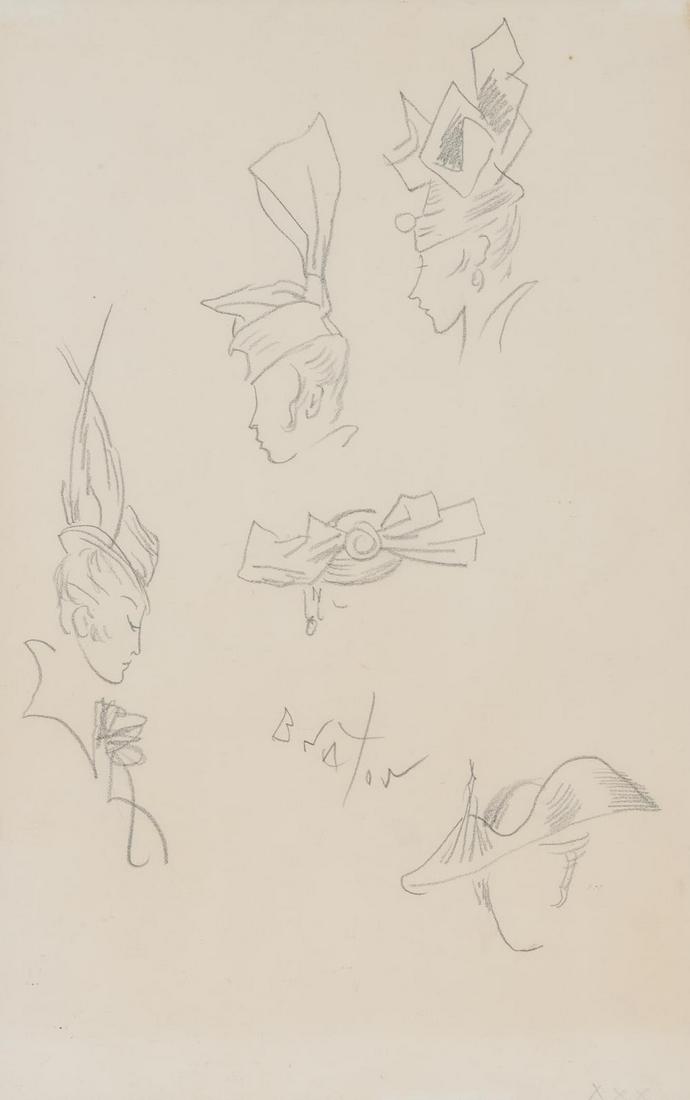 Cecil Beaton British, 1904-1980 Ascot Hats (Preliminary (1 of 4)