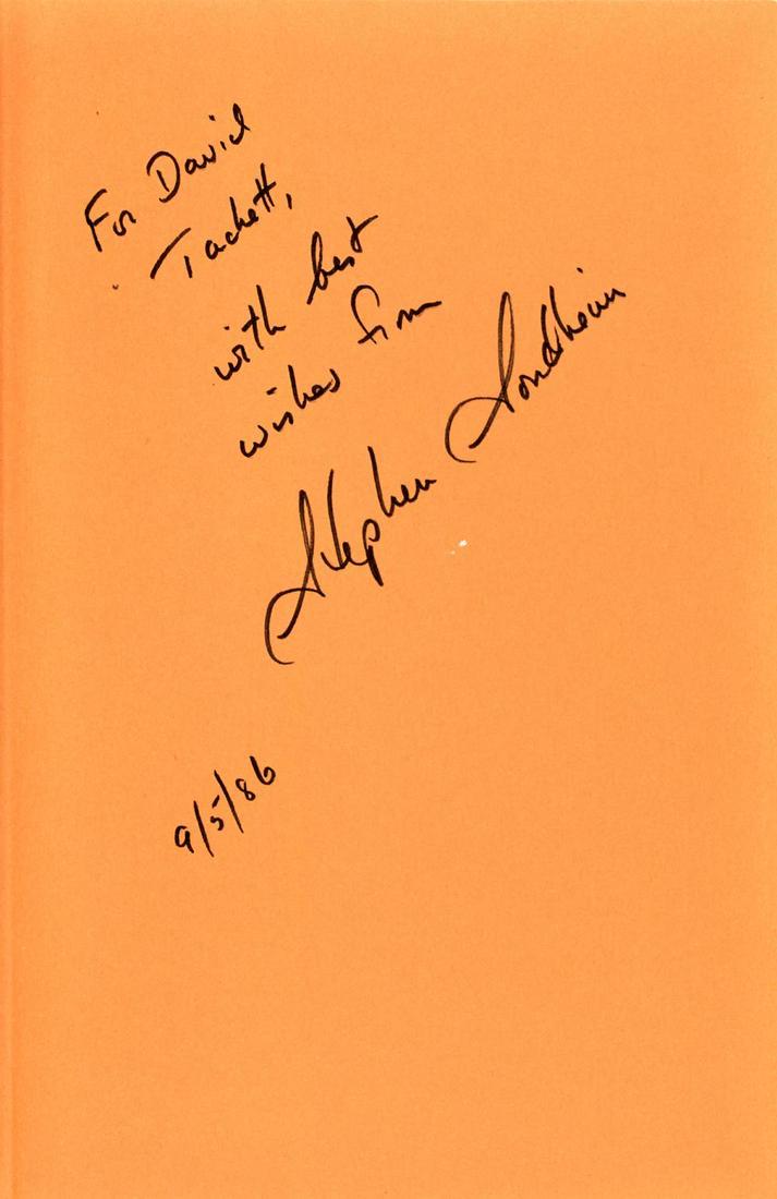 Stephen Sondheim Group of four works. Comprises Stephen (1 of 13)