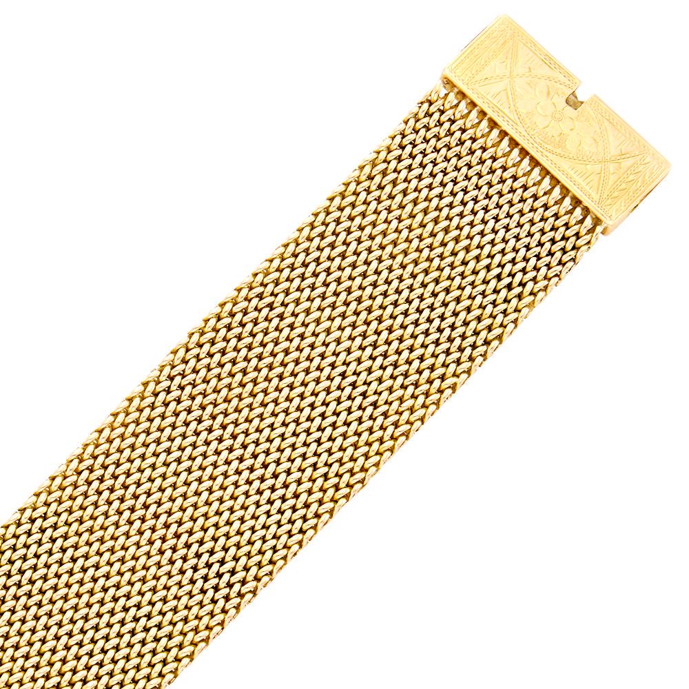 Wide Gold Mesh Bracelet (1 of 3)