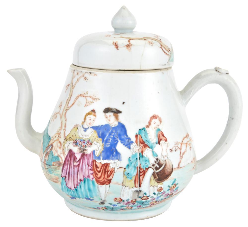 A Rare Chinese Enameled European-Subject Porcelain (1 of 5)