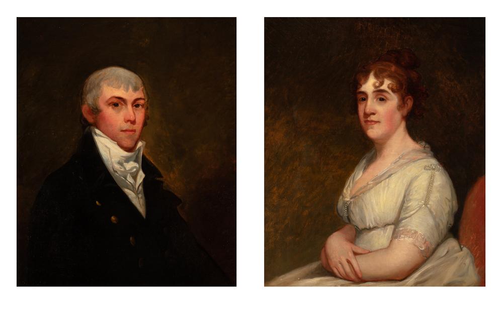 After Gilbert Stuart American, 1755-1828 Thomas: After Gilbert Stuart American, 1755-1828 Thomas Lowndes, 1766-1843 and Mrs. Thomas Lowndes, 1778-1840 Oil on canvas Each 28 3/4 x 23 5/8 inches Literature: Park, Lawrence, Gilbert Stuart, an Illustrat