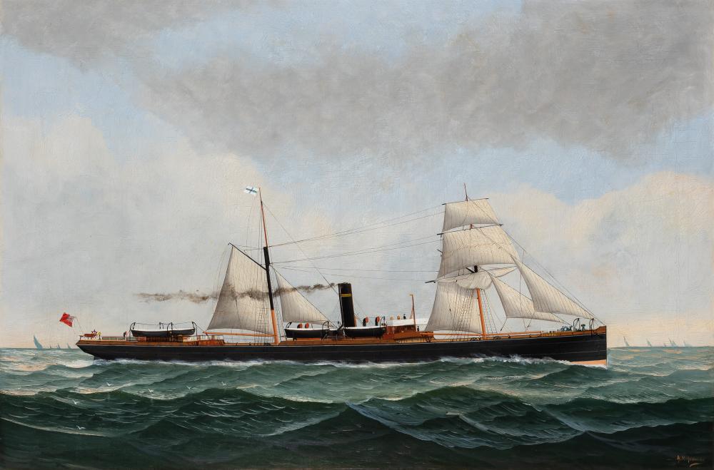 John Henry Mohrmann German/American, 1857-1916 The Ship: John Henry Mohrmann German/American, 1857-1916 The Ship OCAMPO in Choppy Waters Signed H. Mohrmann (lr) Oil on canvas 23 3/4 x 35 1/2 inches C