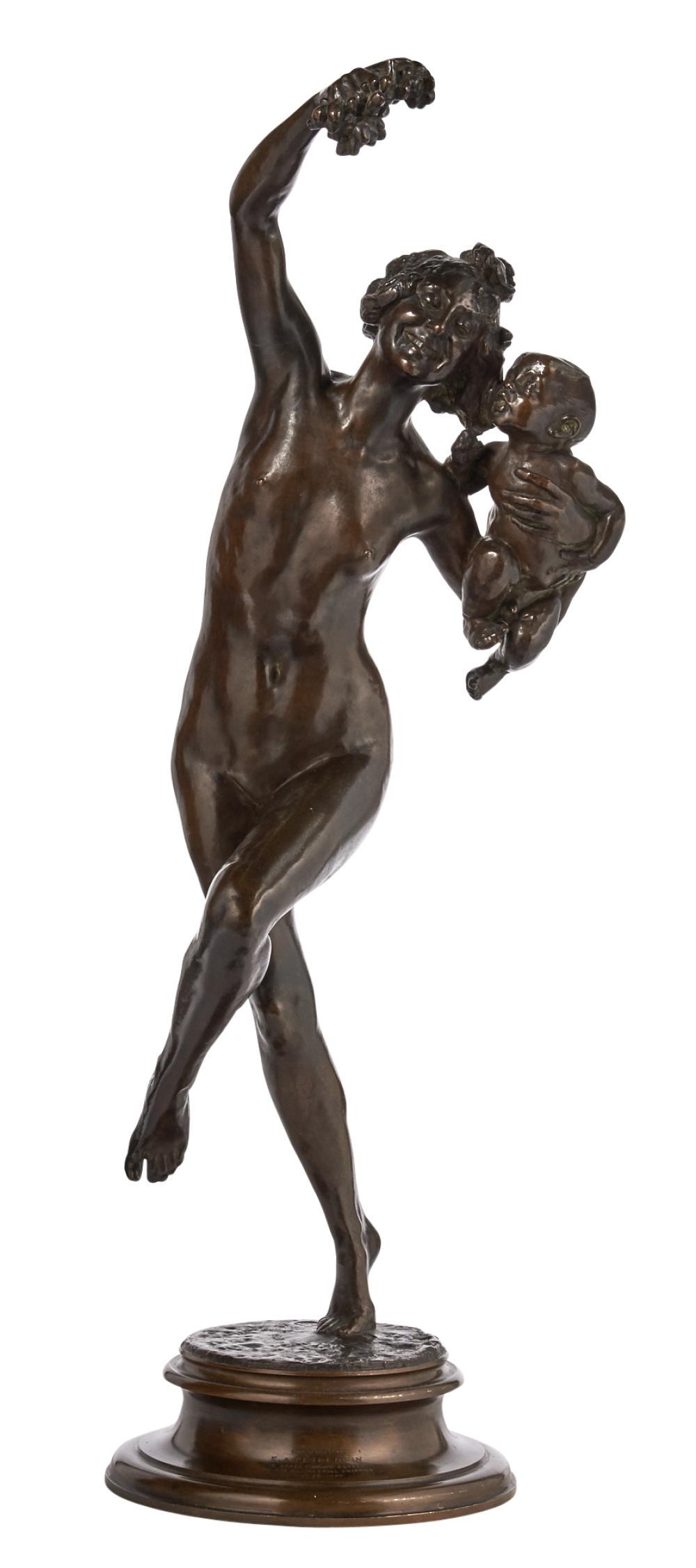 Frederick Williams MacMonnies American, 1863-1937: Frederick Williams MacMonnies American, 1863-1937 Bacchante and Infant Faun, 1894 Signed F MacMonnies, dated 1894, stamped Jaboeuf et Rouard Foundeurs, Paris, and inscribed Presented to / E. A. Petreq