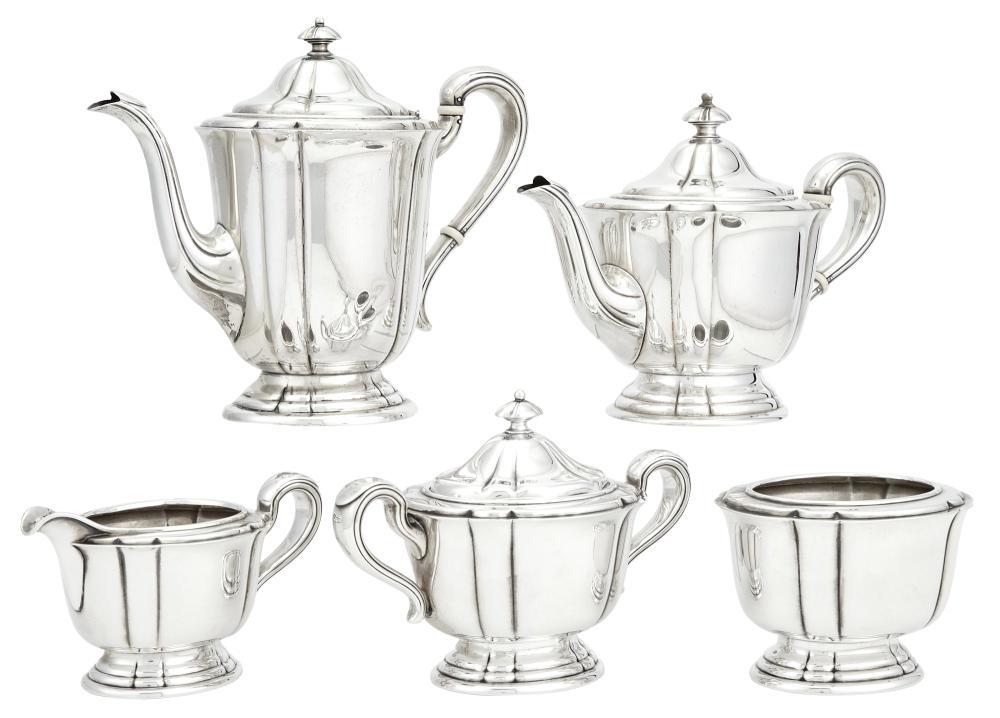 Gorham Sterling Silver Five-Piece Tea and Coffee (1 of 4)