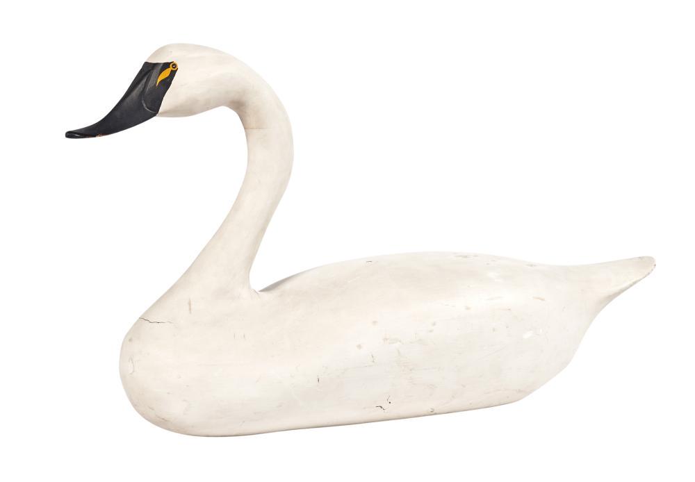 Painted and Carved Chesapeake Swan Decoy Madison R. (1 of 4)