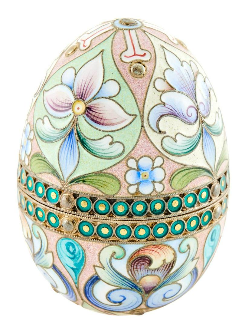 Russian Silver-Gilt and Cloisonné Enamel Easter (1 of 4)