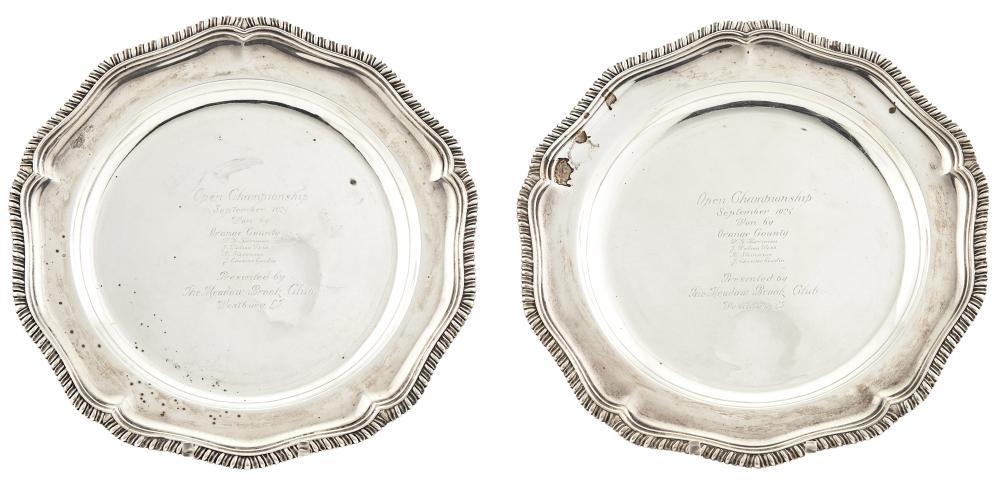 Pair of English Sterling Silver Dinner Plates (1 of 4)