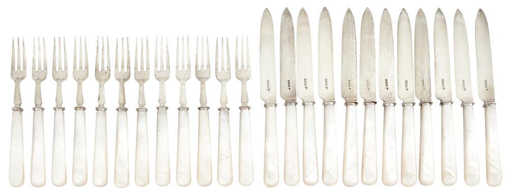 English Sterling Silver and Mother-of-Pearl Dessert (1 of 2)