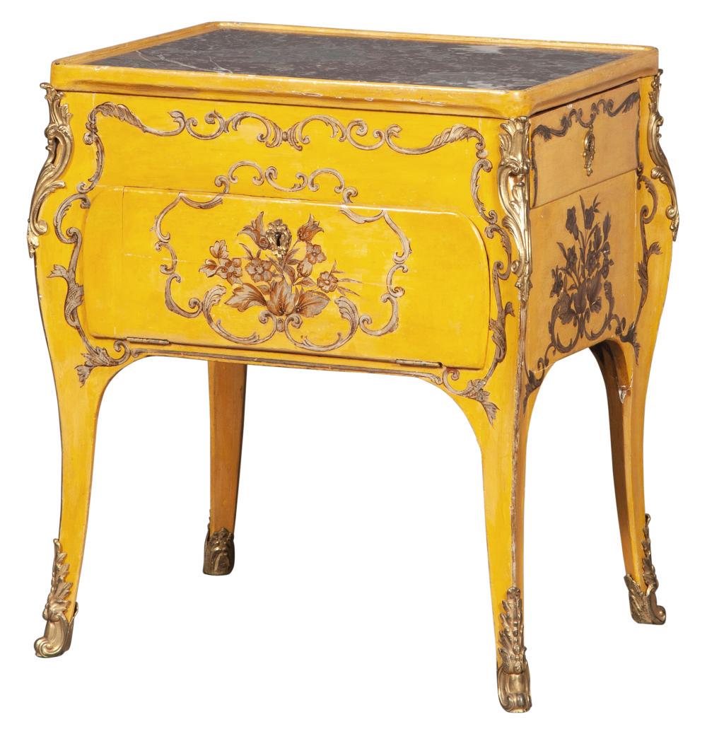 French Provincial Gilt-Metal Mounted Yellow-Painted and (1 of 5)