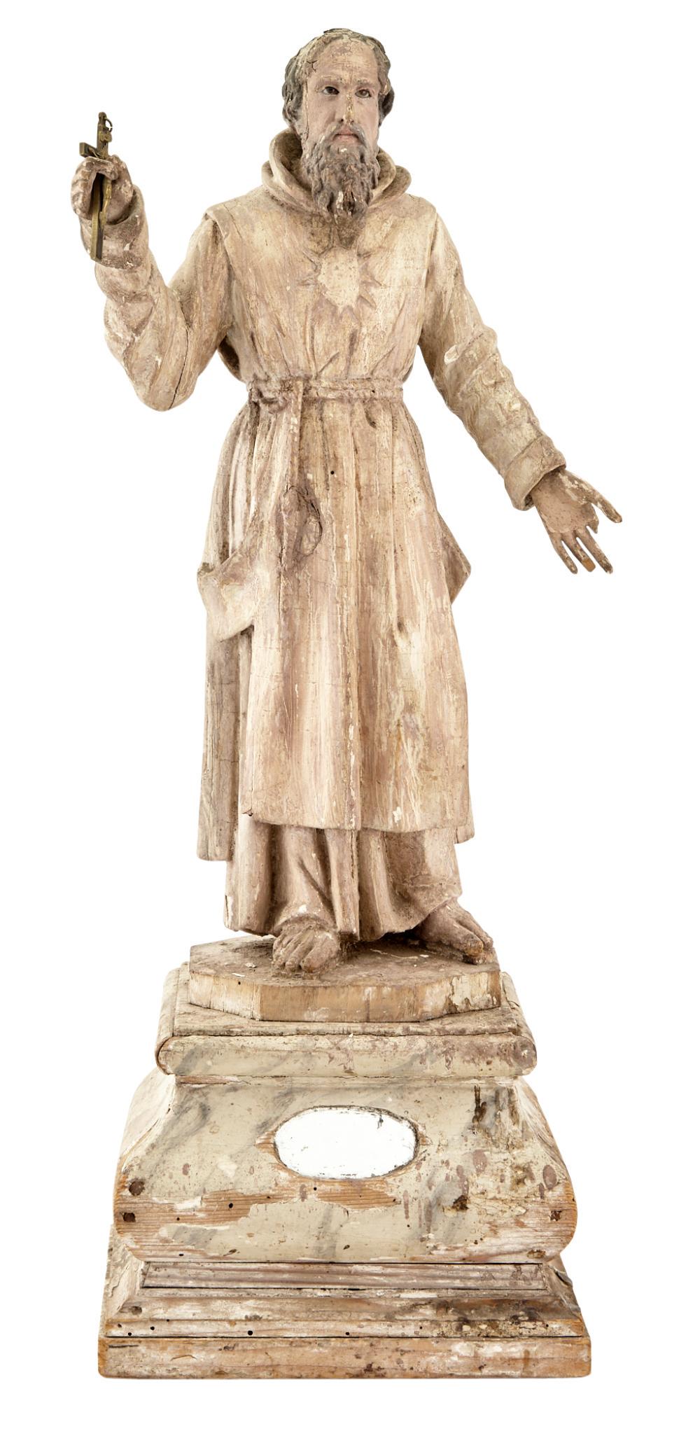 Continental Carved and Painted Figure of a Saint (1 of 7)