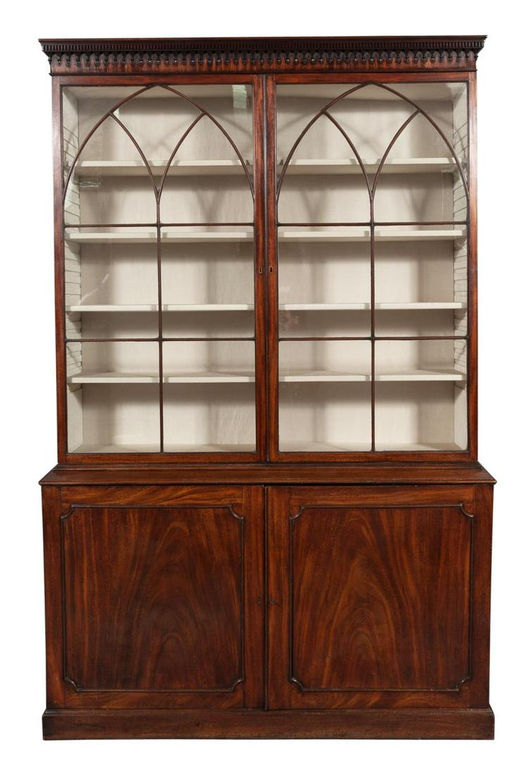 George III Mahogany Bookcase Cabinet (1 of 4)