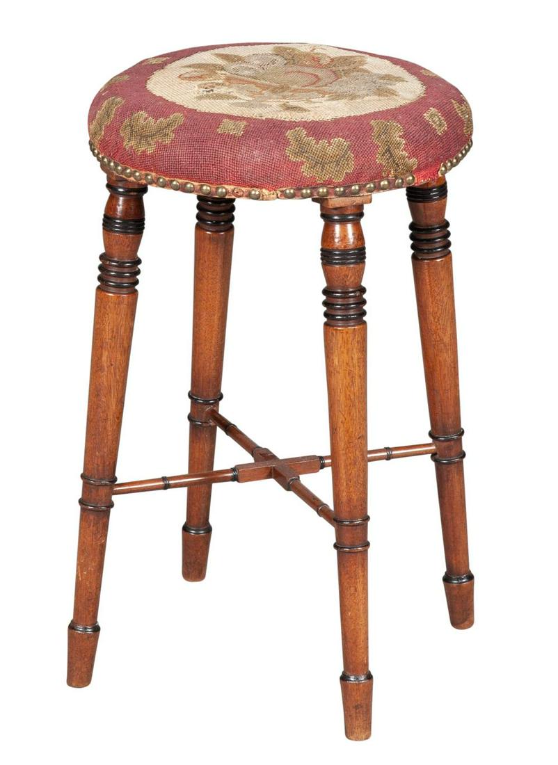 Regency Mahogany and Part-Ebonized Stool (1 of 3)