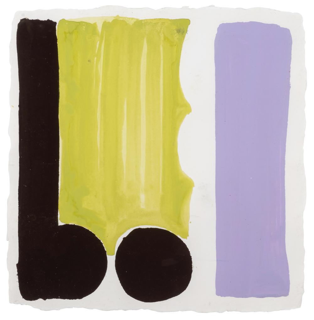 Judy Ledgerwood American, b. 1959 Among Friends, 2000: Judy Ledgerwood American, b. 1959 Among Friends, 2000 Signed Judy Ledgerwood, dated 2000 and inscribed as titled on the reverse Acrylic and gouache on paper 14 1/2 x 14 1/2 inches (36.8 x 36.8 cm) Pro