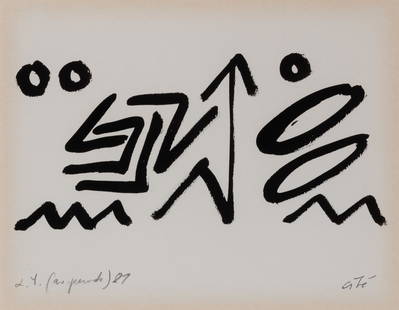 A.R. Penck German, 1939-2017 Cite XV, 1981: A.R. Penck German, 1939-2017 Cite XV, 1981 Inscribed and dated 81 (ll), signed (lr) India ink on paper 13 x 16 inches (33 x 40.6 cm) Provenance: Galerie Gillespie Laage Salomon, Paris C Estate of Lee