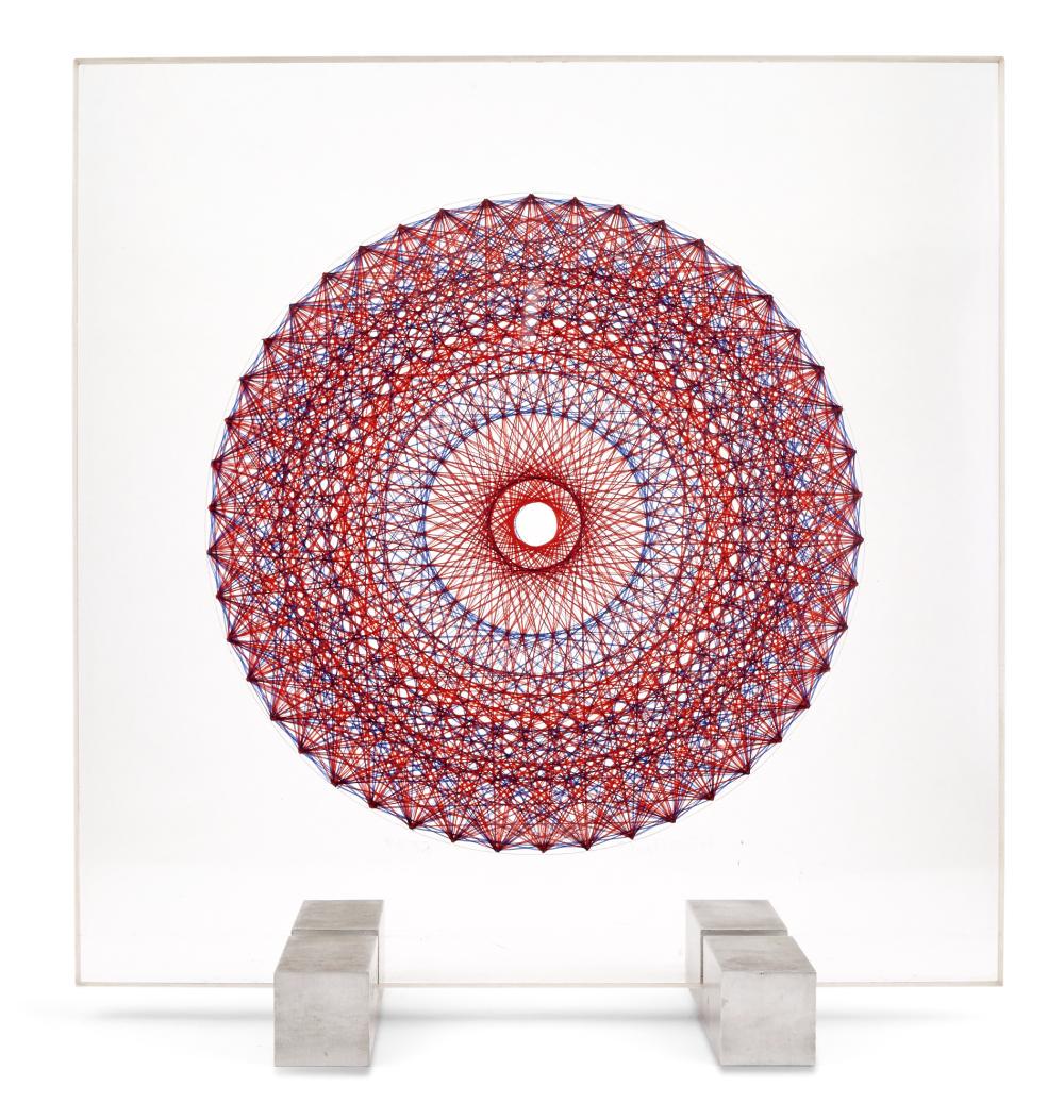 Sue Fuller American, 1914-2006 #532, 1965: Sue Fuller American, 1914-2006 #532, 1965 Signed and dated © Sue Fuller '65 (lr); inscribed as titled (ll) Nylon thread embedded in lucite 21 x 21 inches (53.3 x 53.3 cm) C Property from the Esta