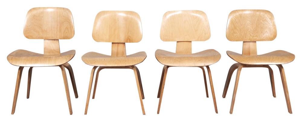 Four Charles & Ray Eames Laminated Plywood DCW Chairs (1 of 6)