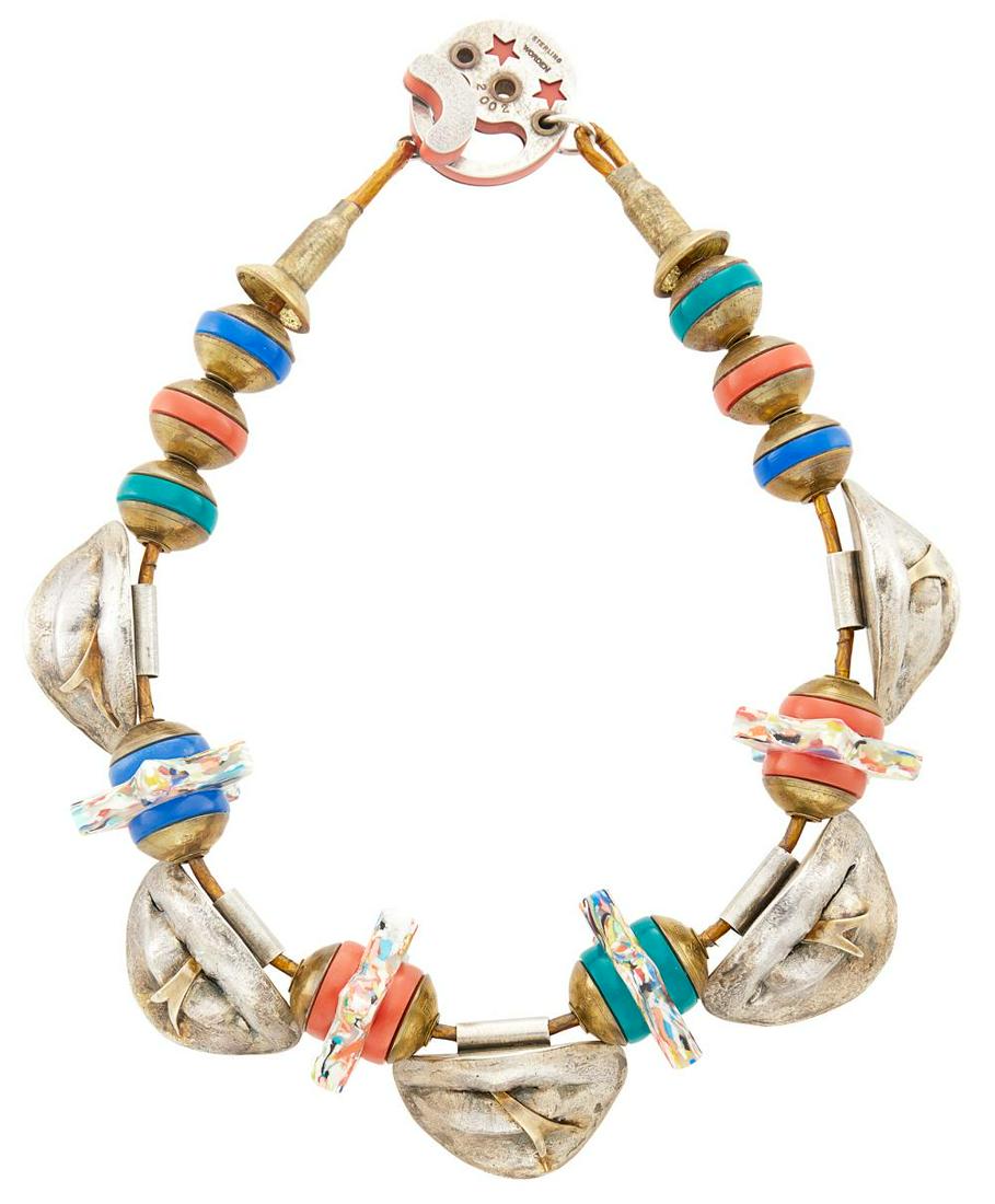 Nancy Lee Worden Silver Lip Necklace (1 of 1)