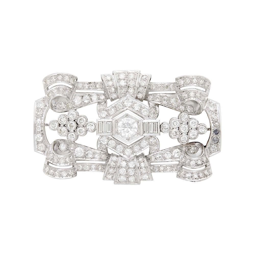 Platinum and Diamond Brooch (1 of 2)