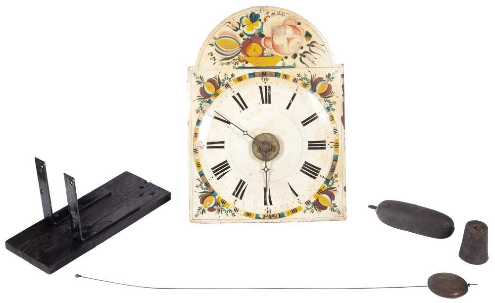 German Painted Wood Wall Clock (1 of 3)