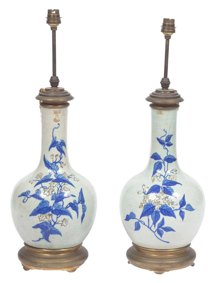 Pair of Chinese Style Gilt-Metal Mounted Floral (1 of 2)