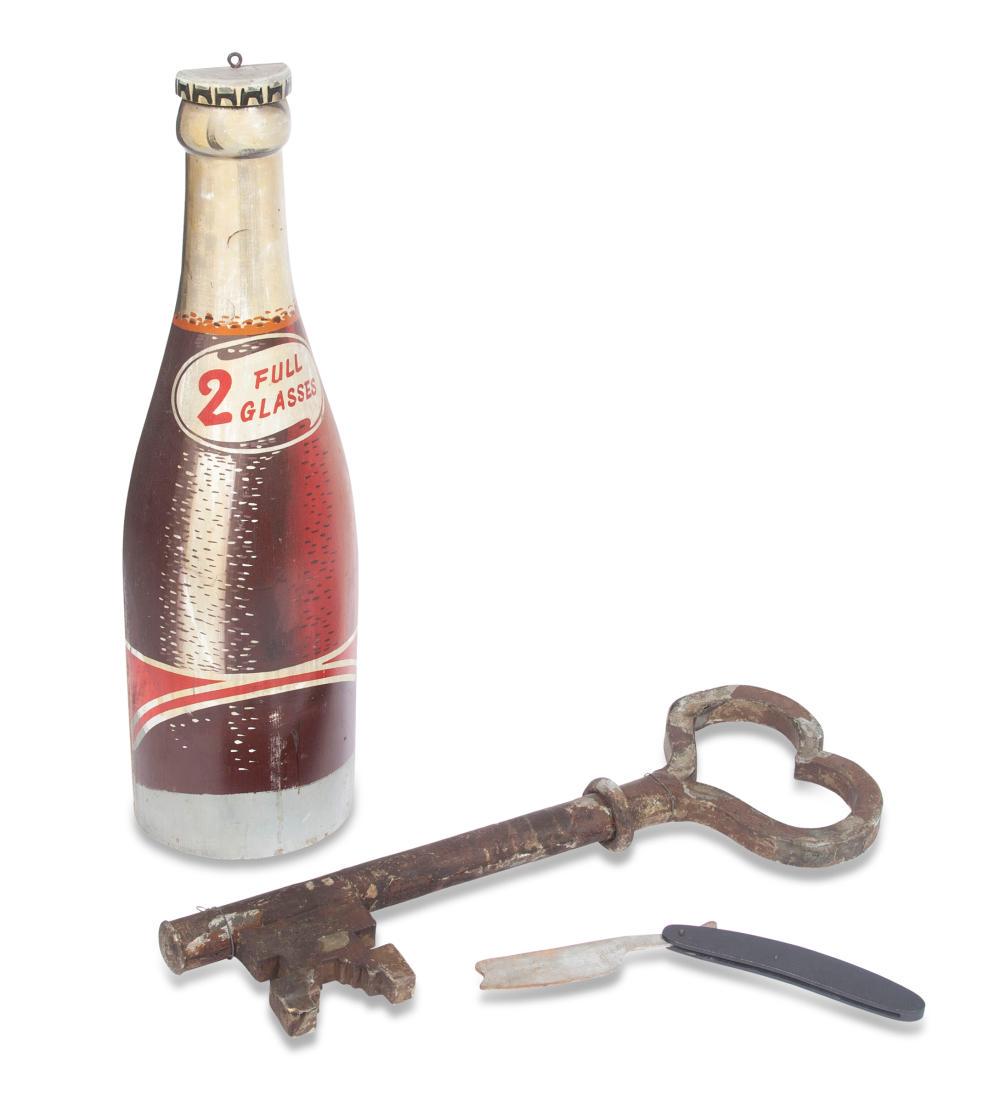 Oversized Ornamental Tin Skeleton Key; T/W an Oversized (1 of 3)