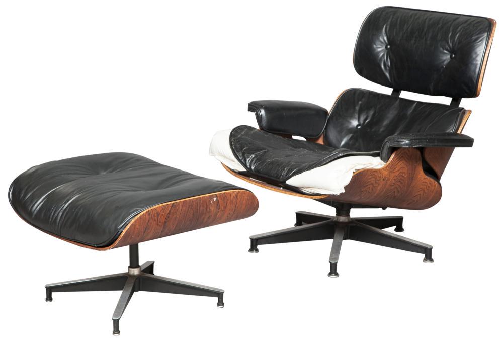 Charles and Ray Eames Black Leather Upholstered (1 of 7)