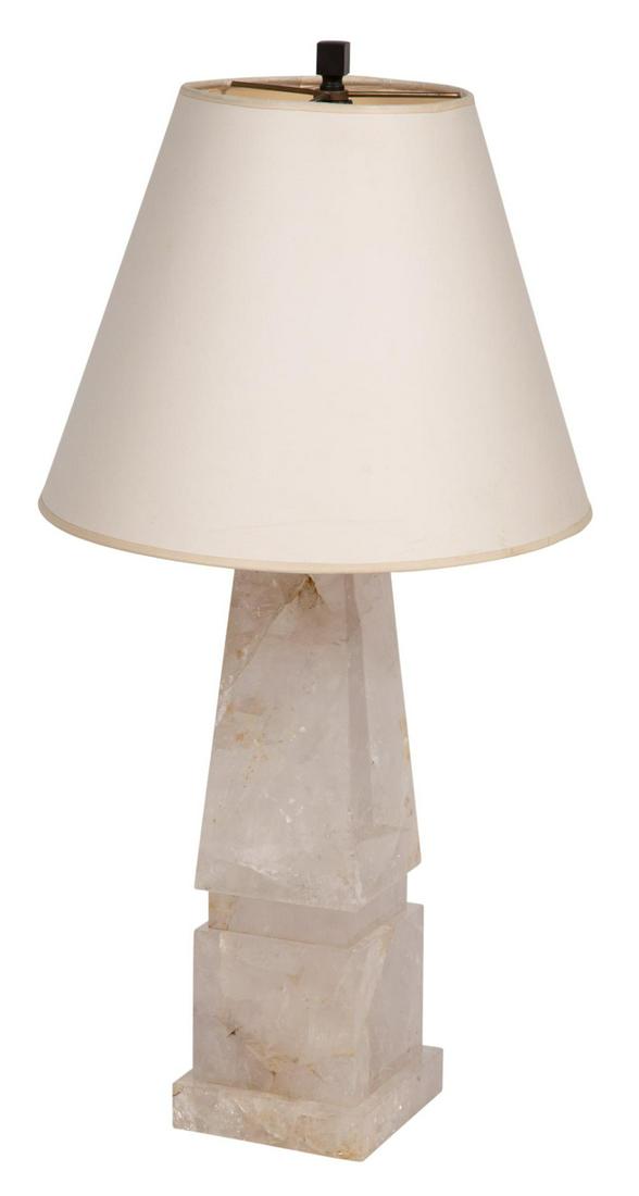Rock Crystal Obelisk-Form Lamp (1 of 4)